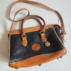 Vintage Dooney & Bourke Black And Tan Handbag
